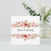 Invitation ELLE Rose Fleur Élégant Mariage (Debout devant)