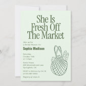 Invitation Elle sort tout juste d'une douche de mariage rétro (Devant)