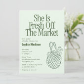 Invitation Elle sort tout juste d'une douche de mariage rétro (Debout devant)