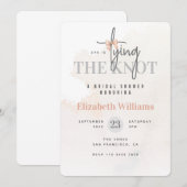 Invitation Elle Tient Le Noeud Fête des mariées rose-Brousse (Devant / Derrière)