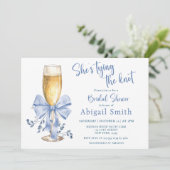 INVITATION ELLE TIRE LA FÊTE DES MARIÉES BLEUE DU COIN (Debout devant)