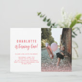 Invitation Elle tourne un coup | Blush Pink 1er Anniversaire (Debout devant)