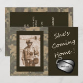 Invitation Elle vient à la maison ! Photo à la maison (Devant / Derrière)