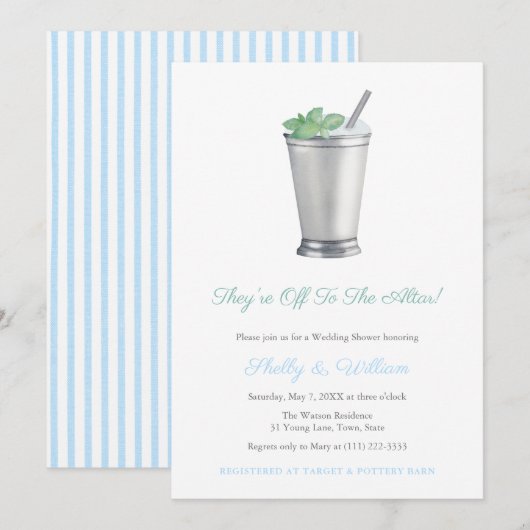 Invitation Elles se dirigent vers la douche de mariage de la  (Devant / Derrière)