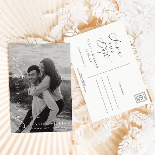 Invitation Ellesmere Minimalist Photo Enregistrer La Date Car