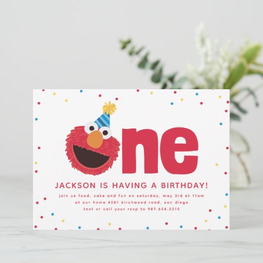 Invitation Elmo One (Debout devant)