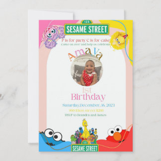 Invitation Elmo’s 1st birthday theme
