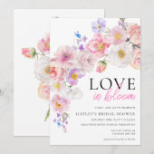 Invitation Eloise Rose Floral Amour Dans La Fête des mariées (Devant / Derrière)