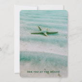 Invitation Eloped Aqua Starfish Beach Réception Party Côte (Dos)