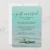 Invitation Eloped Aqua Starfish Beach Réception Party Côte (Devant)