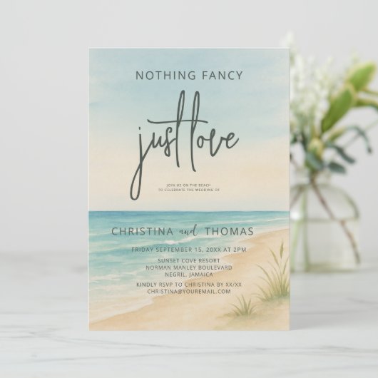 Invitation Elopement Beach Wedding (Debout devant)