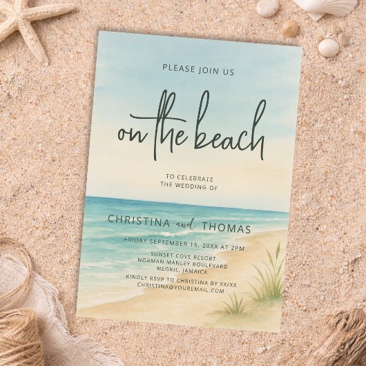 Invitation Elopement Beach Wedding