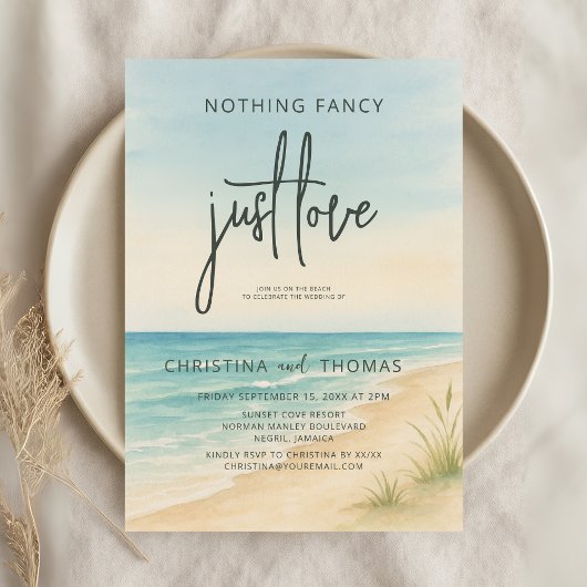 Invitation Elopement Beach Wedding