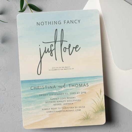 Invitation Elopement Beach Wedding