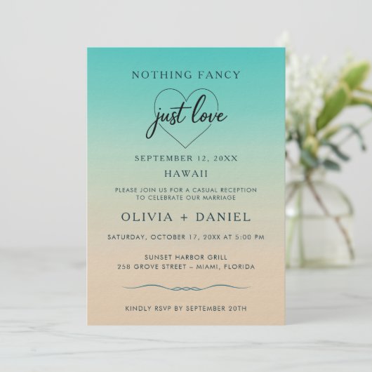 Invitation Elopement Beach Wedding Reception QR Code (Debout devant)