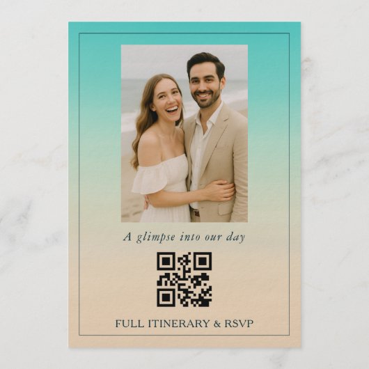 Invitation Elopement Beach Wedding Reception QR Code (Dos)
