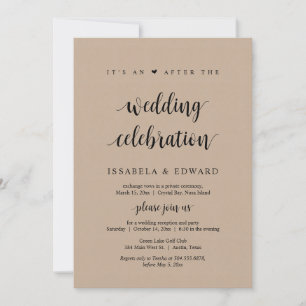 Invitation Elopement, C'est après la fête de mariage, Kraft