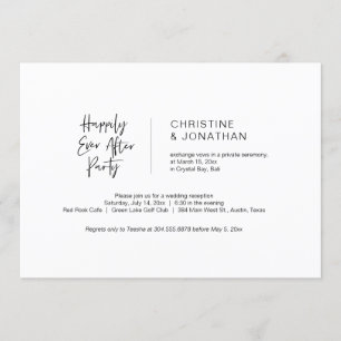 Invitation Elopement décontracté minimal, noir, Mariage
