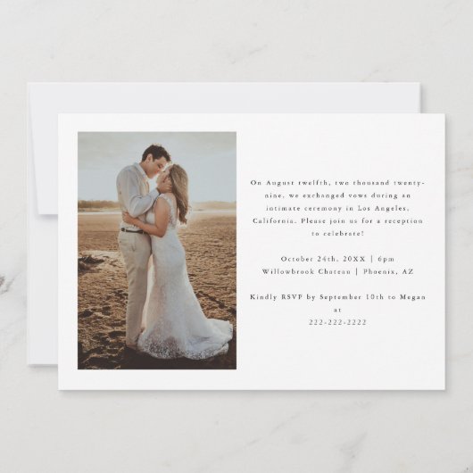 Invitation Elopement et réception de mariage multi-photo mode (Dos)