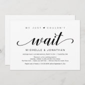 Invitation Elopement mariage, Élégant script noir (Devant / Derrière)
