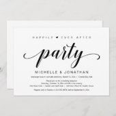 Invitation Elopement mariage, Élégant script noir (Devant / Derrière)