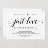 Invitation Elopement mariage, Élégant script noir (Devant / Derrière)