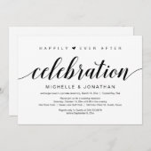 Invitation Elopement mariage, Élégant script noir (Devant / Derrière)
