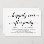 Invitation Elopement mariage, Élégant Script noir élégant (Devant / Derrière)