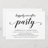 Invitation Elopement mariage, Élégant Script noir élégant (Devant / Derrière)