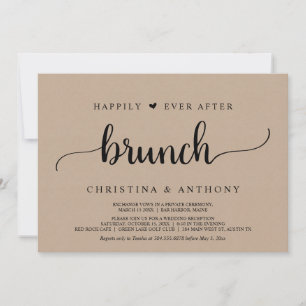 Invitation Elopement Mariage, Heureusement après Brunch
