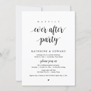 Invitation Elopement mariage, Heureusement Jamais Après La Fê