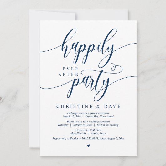 Invitation Elopement mariage, Heureusement Jamais Après La Fê (Devant)