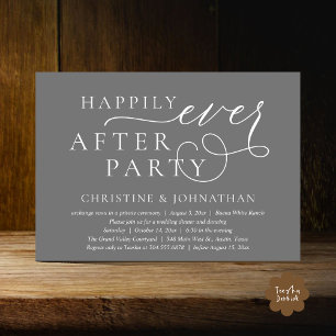 Invitation Elopement mariage, Heureusement Jamais Après La Fê