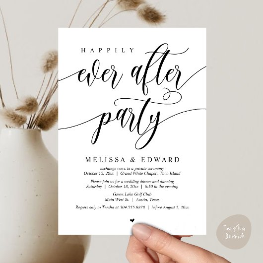 Invitation Elopement mariage, Heureusement Jamais Après La Fê
