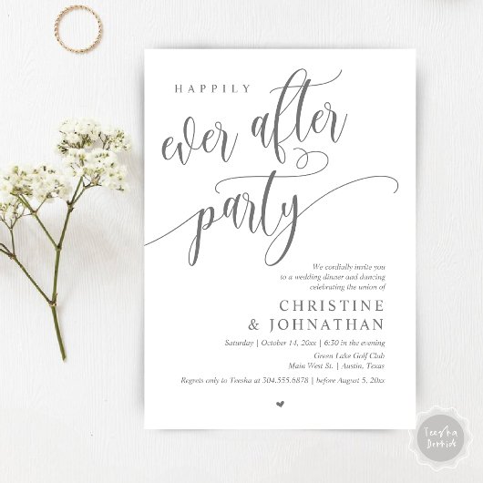 Invitation Elopement mariage, Heureusement Jamais Après La Fê