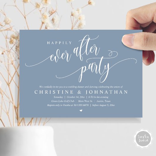 Invitation Elopement mariage, Heureusement Jamais Après La Fê