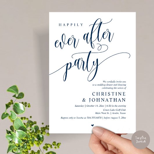 Invitation Elopement mariage, Heureusement Jamais Après La Fê