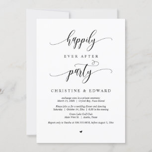 Invitation Elopement mariage, Heureusement Jamais Après La Fê
