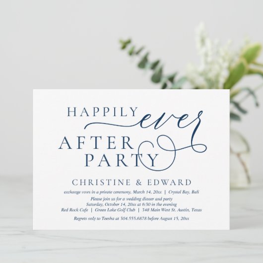 Invitation Elopement mariage, Heureusement Jamais Après La Fê (Debout devant)