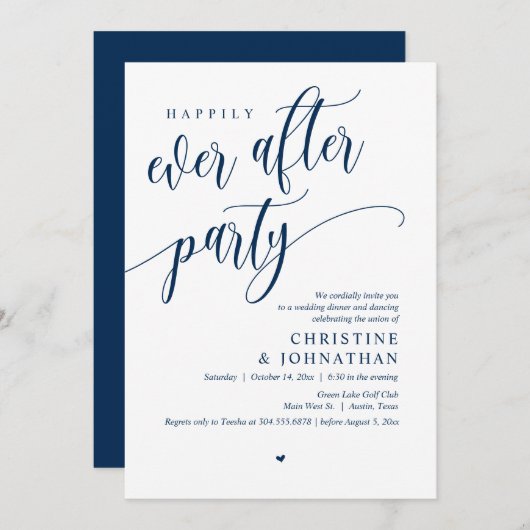 Invitation Elopement mariage, Heureusement Jamais Après La Fê (Devant / Derrière)