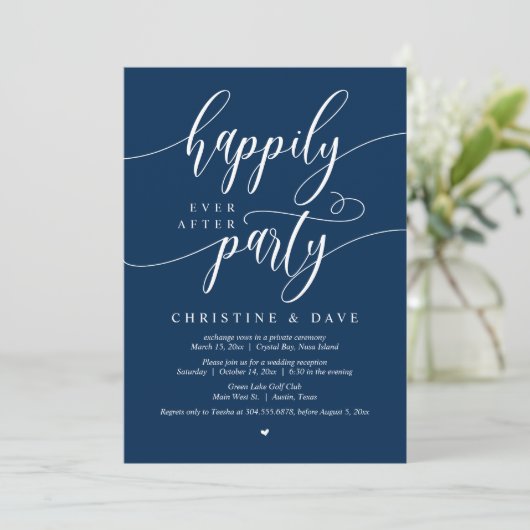 Invitation Elopement mariage, Heureusement Jamais Après La Fê (Debout devant)