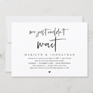 Invitation Elopement mariage, minimaliste moderne