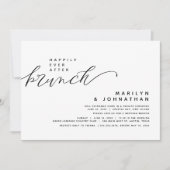 Invitation Elopement Mariage Moderne Heureux Jamais Après Bru (Devant)