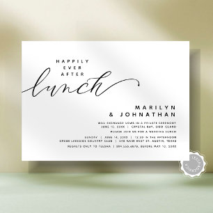 Invitation Elopement Mariage Moderne Heureux Jamais Après Le 