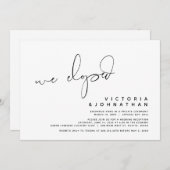 Invitation Elopement Mariage moderne, Surprise, nous avons fu (Devant / Derrière)