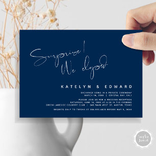 Invitation Elopement Mariage moderne, surprise, nous nous som