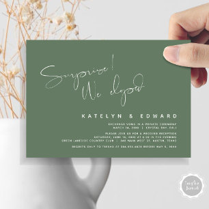 Invitation Elopement Mariage moderne, surprise, nous nous som