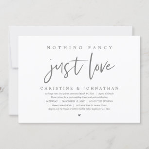 Invitation Elopement mariage, Rien De Chic, Juste Amour