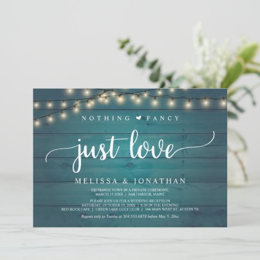 Invitation Elopement mariage, Rien De fantaisie Juste Amour (Debout devant)