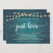 Invitation Elopement mariage, Rien De fantaisie Juste Amour (Devant / Derrière)